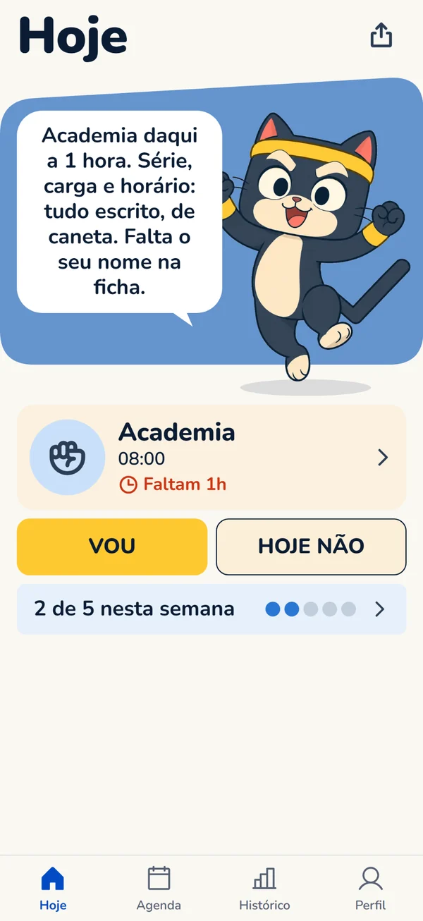 Captura oficial da tela Hoje